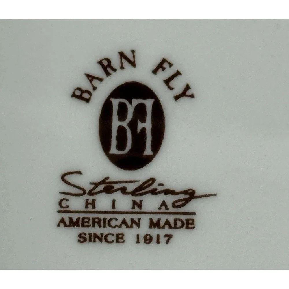Barn Fly BF Sterling China Brown Ranch Western Salad Plates Set‎ Of 3, Farmhouse